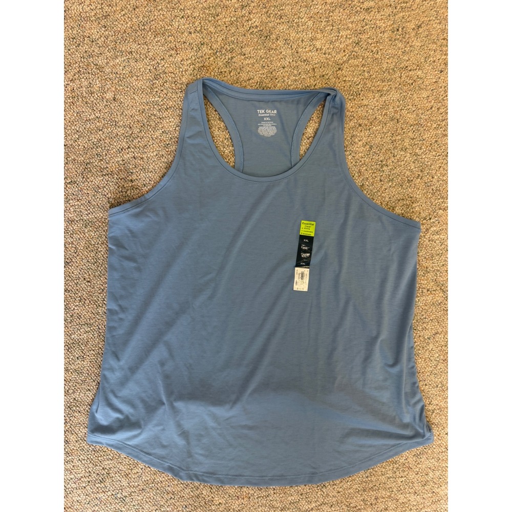 Tek Gear Essential Gear Blue Racerback Tank Top XXL Sleeveless Workout Shirt
